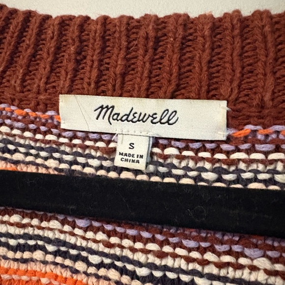 Madewell 100% cotton Striped V-Neck Sweater - Picture 5 of 9